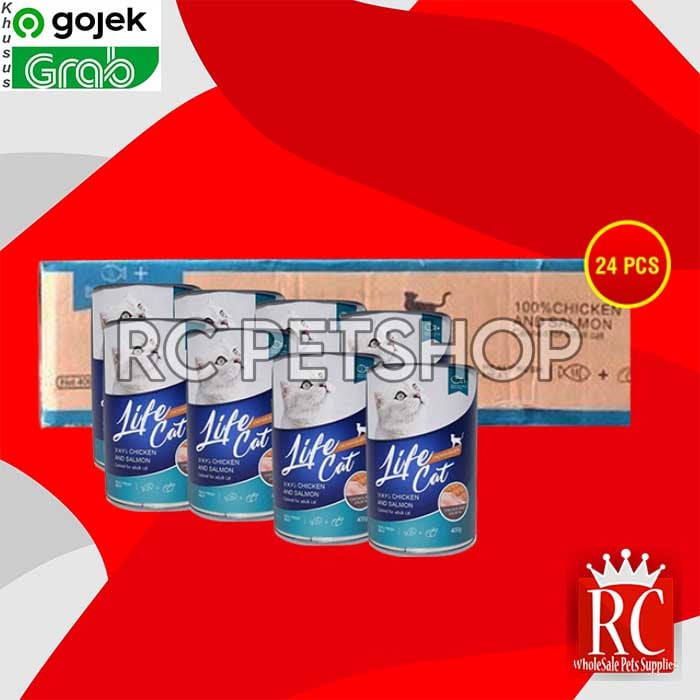 Gosend Makanan Kucing Wet Food Kaleng Life Cat Grosir Dus 24 PCS 400GR