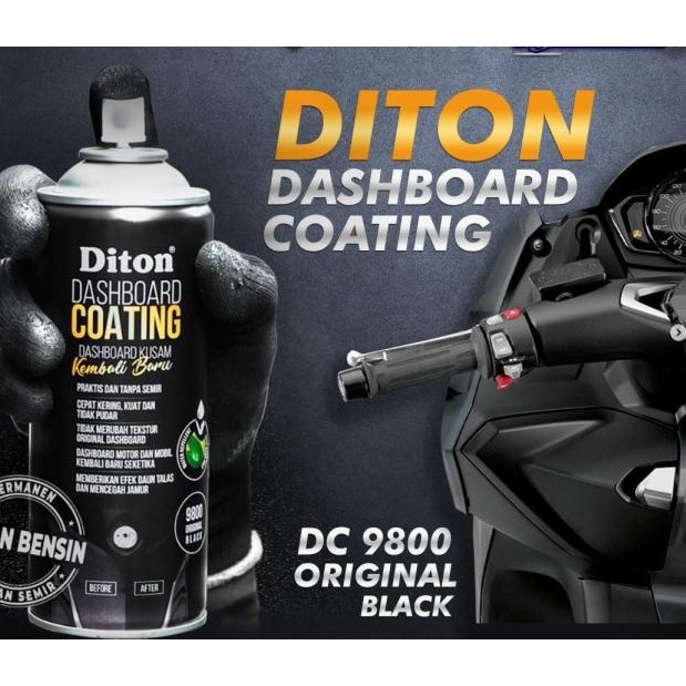 Pilok Pilox Cat Semprot DITON Premium Dashboard Coating Original Black 9800  (Varian 300cc dan 400cc)