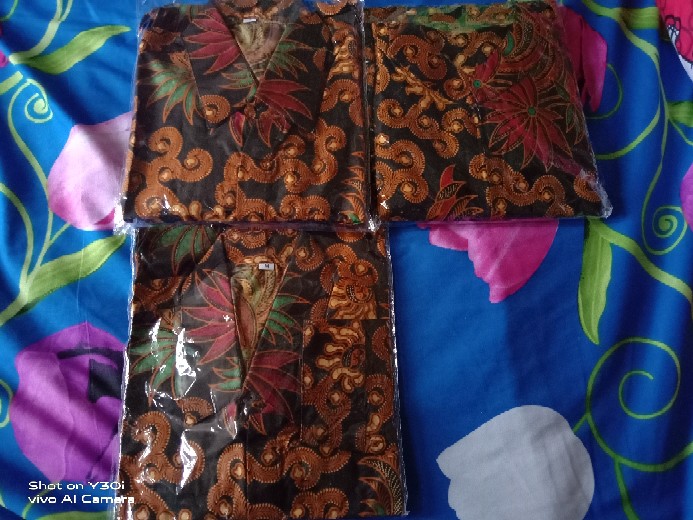 Baju Batik Couple Keluarga Gamis Busui Seragam Batik Keluarga Modern Motif Sogan Sekar Terbaru