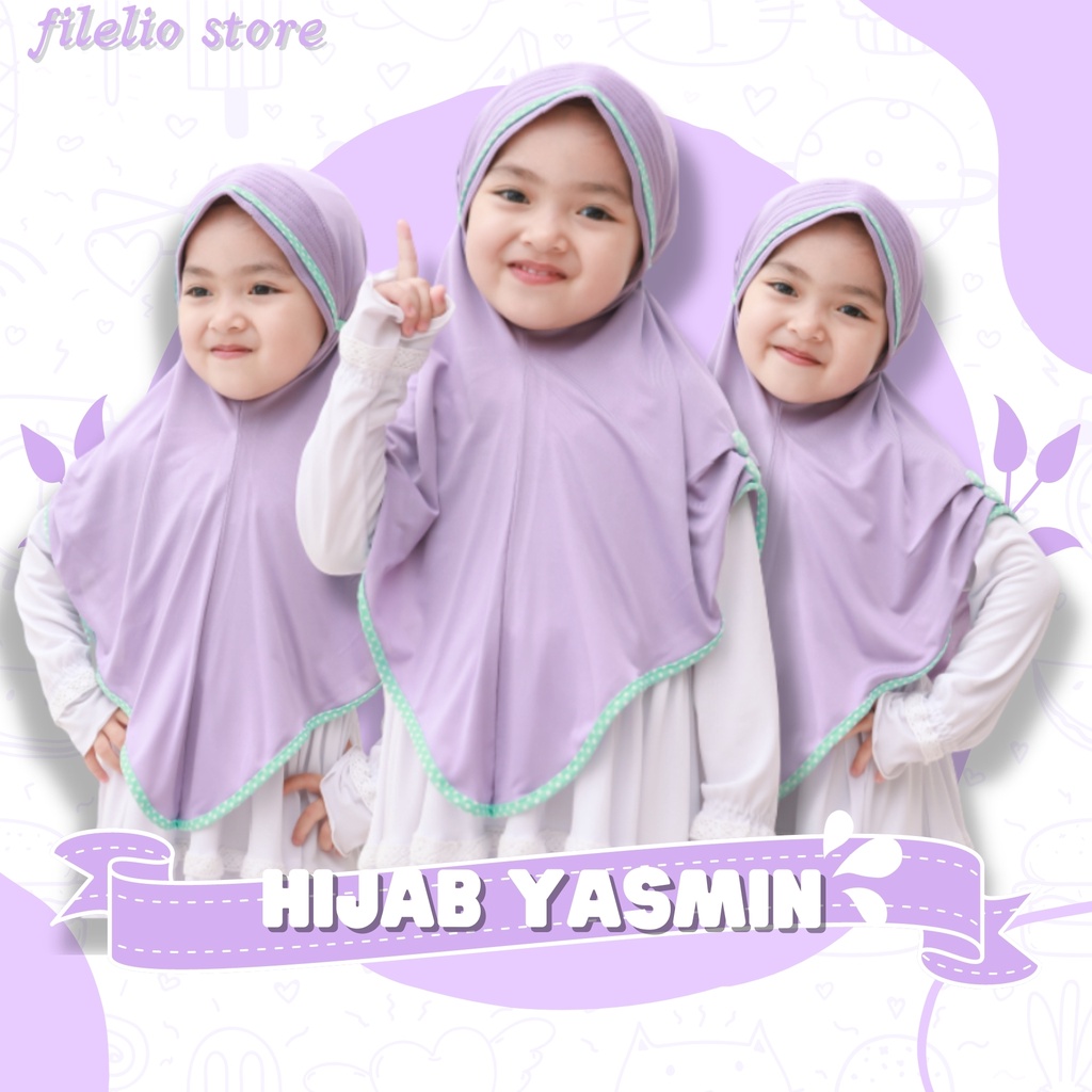 Jilbab Anak Yasmin 3-7 Tahun / Hijab Anak Perempuan / Jilbab Anak TK Lucu Murah / Jilbab Anak Anak