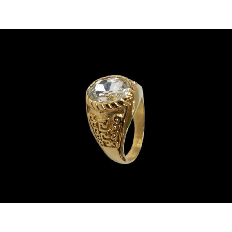 Cincin Permata Warna Titanium Pria