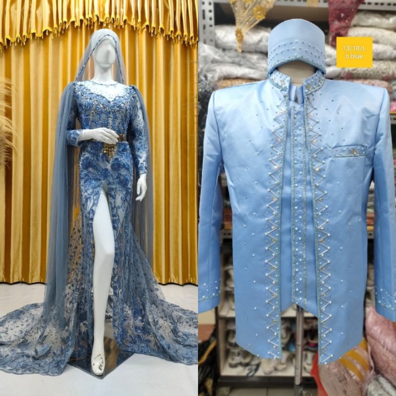 cauple Gaun pengantin slim ful payet/| kebaya akad modren/gaun penganten/baju akad