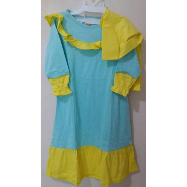 Gamis Ruffle Bee Kids + Jilbab
