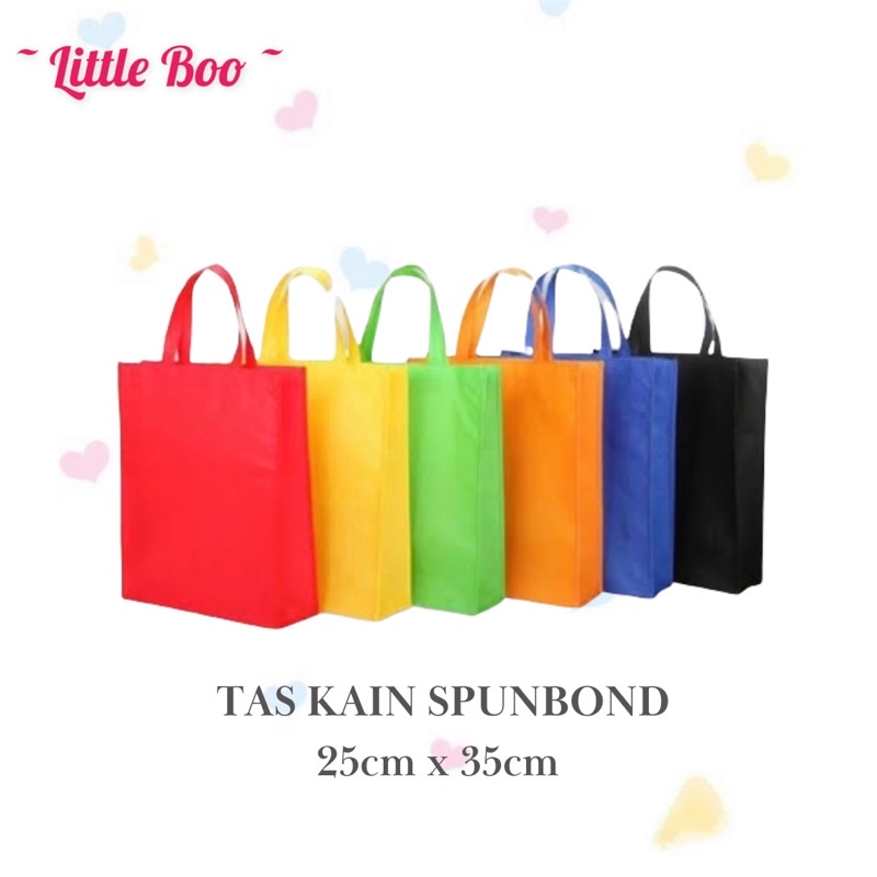 

TAS KAIN SPUNBOND / KANTONG SPUNBOND/ GOODIE BAG / TAS PRESS TALI / TaS SIZE 25X8x35