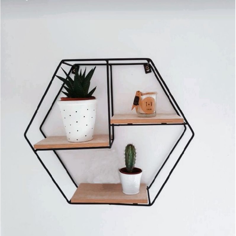 Hiasan Dinding - Rak Dinding - Dekorasi Dinding Besi Rak Dinding Besi -