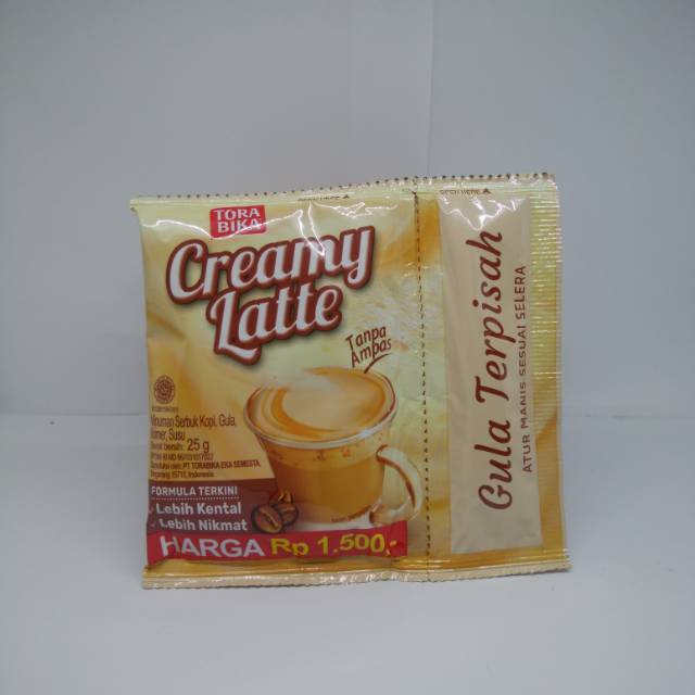 

Torabika creamy latte 1rntng isi 10pc eceran 1500