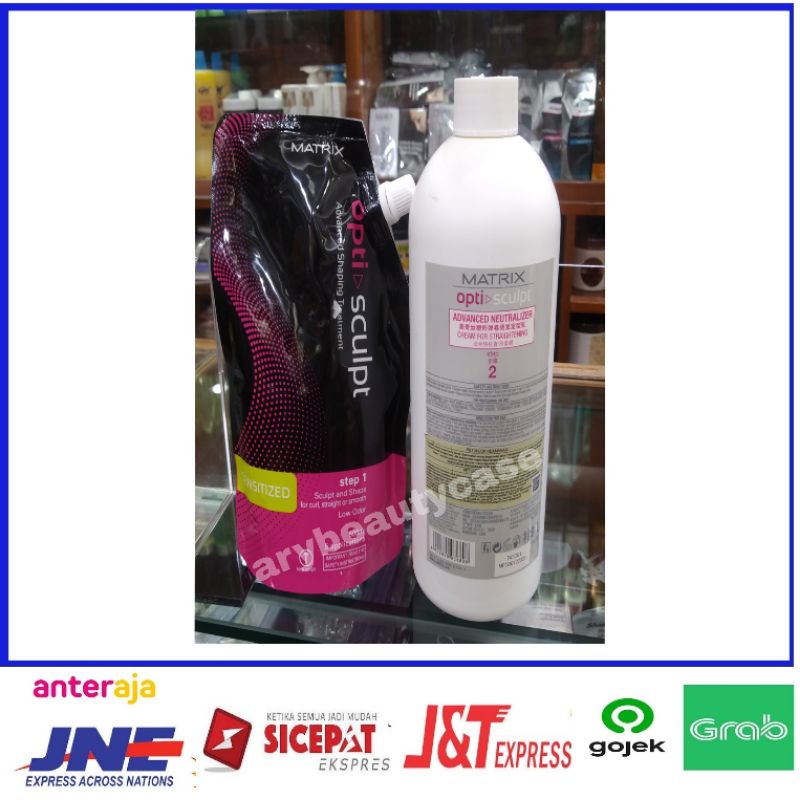 matrix opti sculpt Smoothing rambut obat pelurus rambut sepasang step 1 dan step 2 sensitized