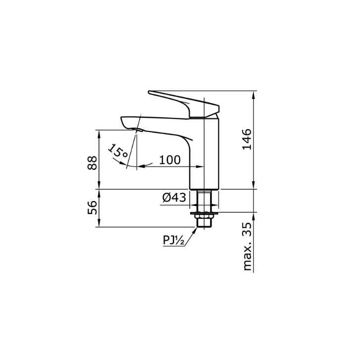 Toto Keran Kran Washtafel Wastafel Tap Tx 109 LRR Tx 109lrr Tx109lRR