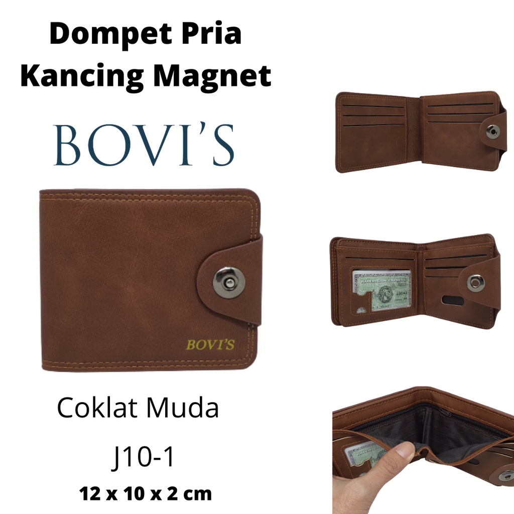 Dompet Pria Import Original Bovis Model Kancing Magnet Bahan Premium Distro Berkualitas Harga Terjangkau Tipe Keren Anak Muda