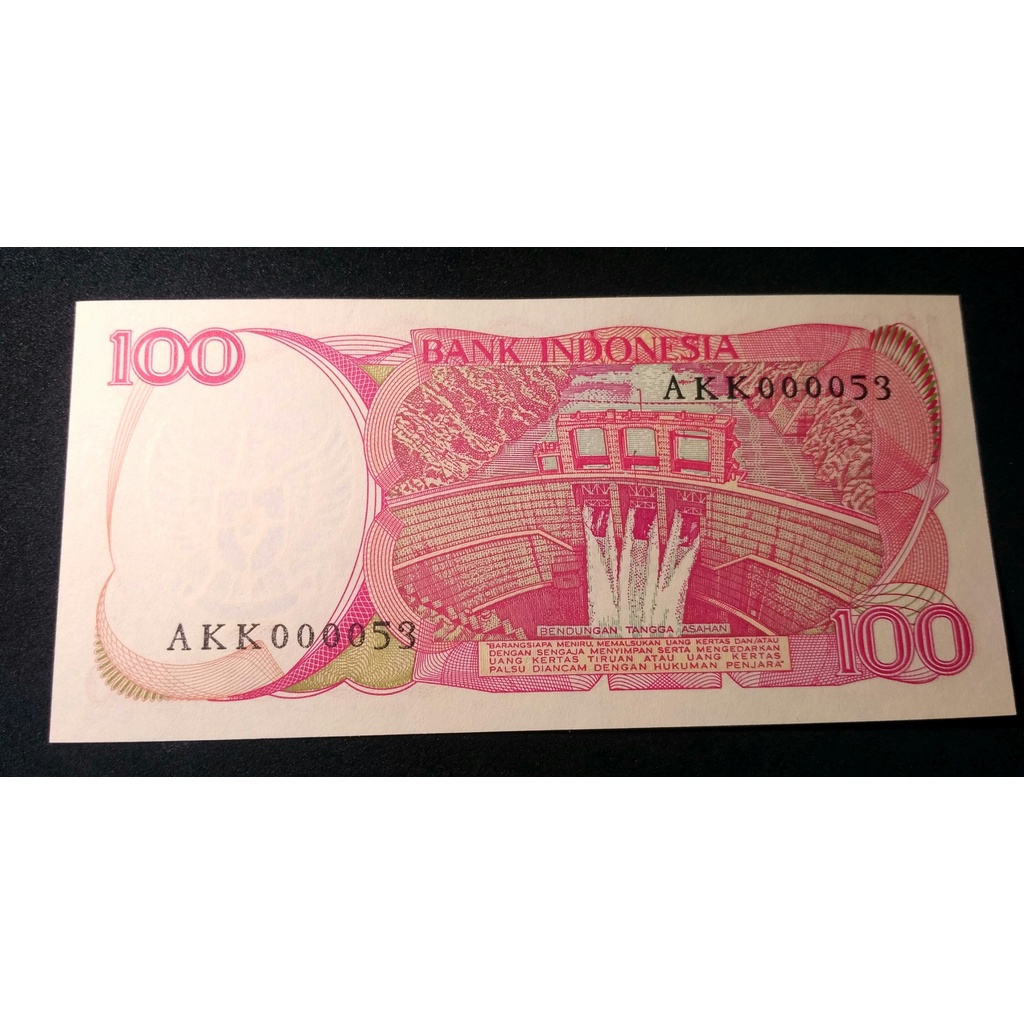 Seri 100 Rupiah Goura 1984 Low Number AKK 000053 Kondisi UNC
