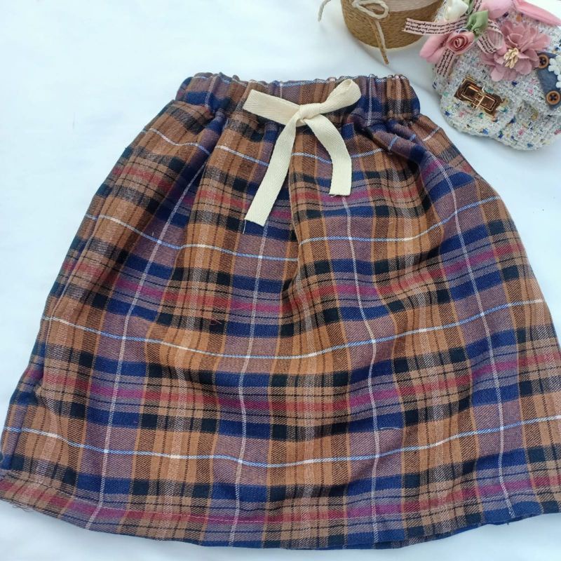 korean skirt flanel / Rong Skirt 2-7thn /rok flanel anak perempuan/ bawahan flanel rok anak perempuan