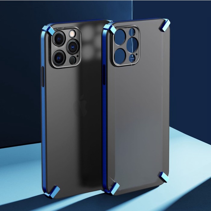 SOFT CASE IPHONE 12 /PRO / MINI / PRO MAX CASE HYBRID X-FOUR SERIES ORIGINAL - IP12 PRO MAX, Biru