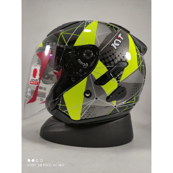 HELM KYT GALAXY FLAT R MATRIX BLACK/YELLOW