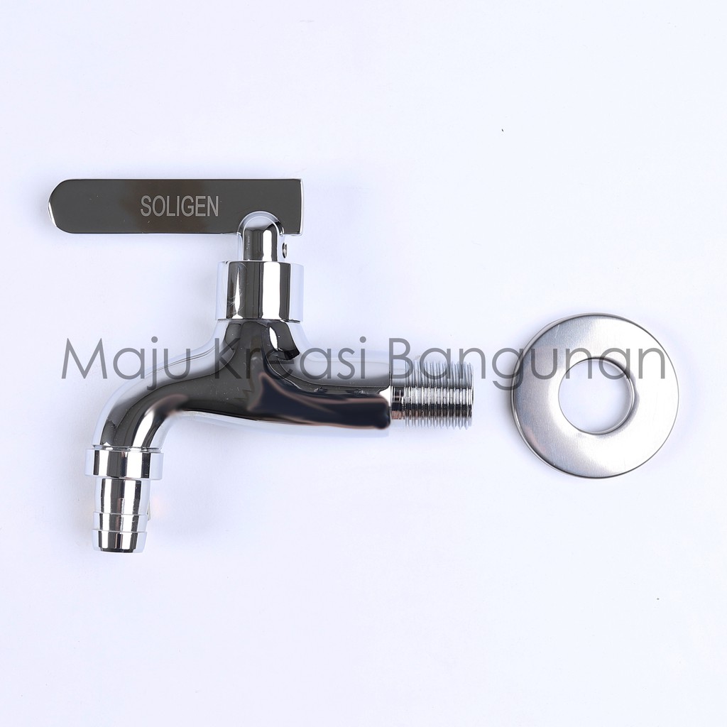 Kran Taman Kuningan SOLIGEN Keran Tembok Air 502 507 Engkol 1/2&quot; 1/2 Inch Inci Brass 1/2Inch 1/2Inci