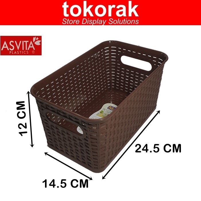 ASVITA KERANJANG MANHATTAN BK282 STORAGE BASKET KERANJANG PLASTIK SEGI