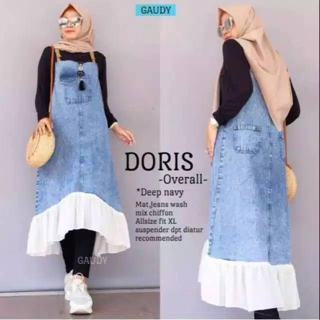 MERRY JEANS WASH OVERALL / OVERAL MIDI WANITA Termurah