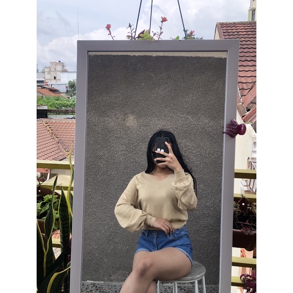 rajut tangan balon warna coklat