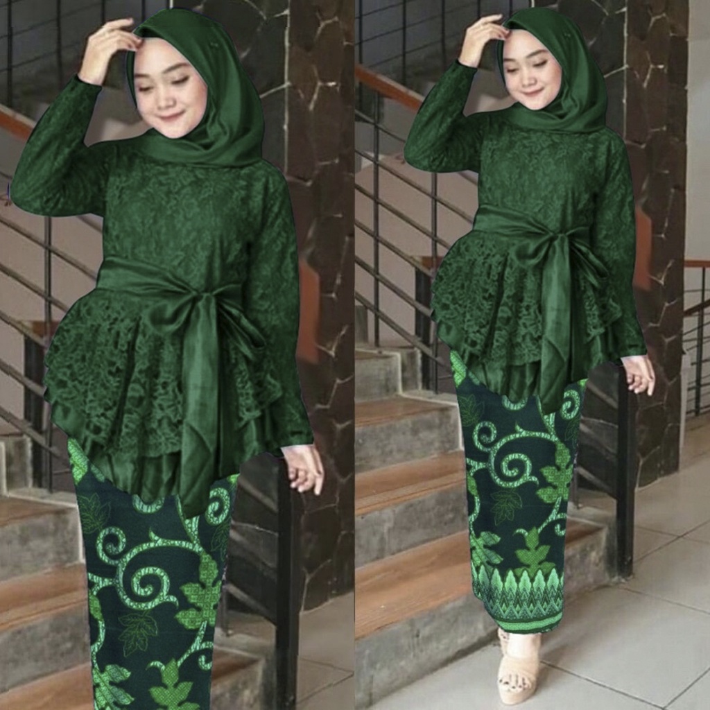 (DI JAMIN REALPICT) SETELAN KEBAYA BRUKAT PREMIUM / KEBAYA KONDANGAN / PAKAIAN WISUDA / PAKAIAN WANITA BATIK / BAJU KEBAYA WISUDA / SETELAN WANITA MUSLIM  / BAJU BUAT PESTA / SET SAFITRI