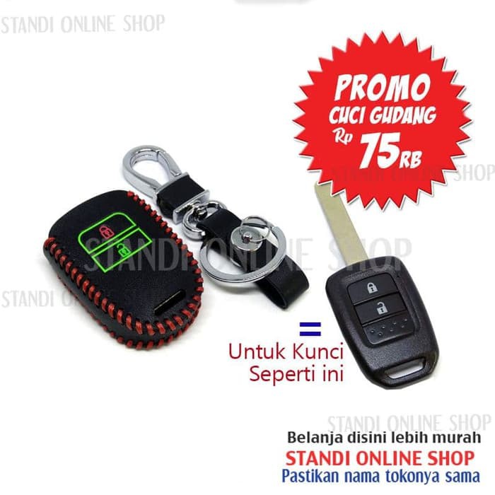 PROMO Leather Key Case Sarung Kunci Kulit Honda BRV New Mobilio Brio Jazz