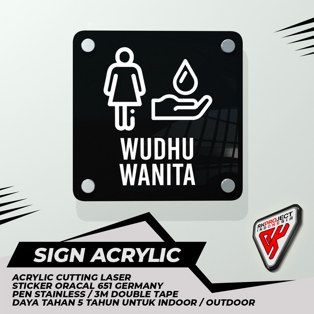 

SIGN BOARD AKRILIK ACRYLIC WUDHU WANITA