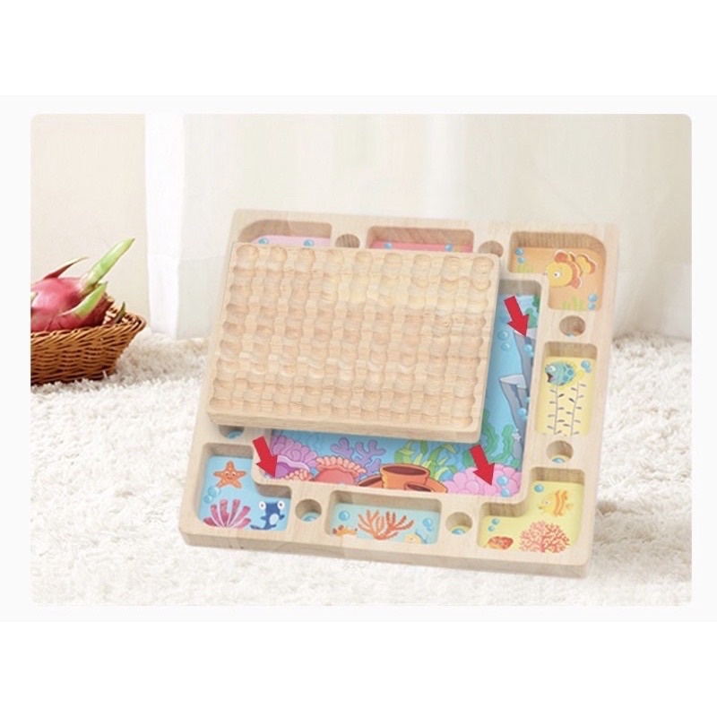 multifunction fishing beads learning board papan belajar mengenal warna berhitung motorik anak