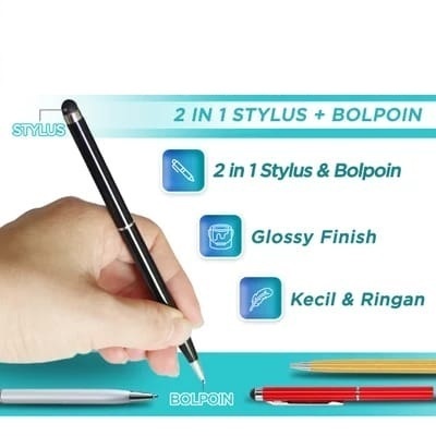 BISA CODA Stylus Pad 2in1 / 5in1 Capacitive Touch Pen Ballpoint Laser Point - Stylus Pen Untuk Semua