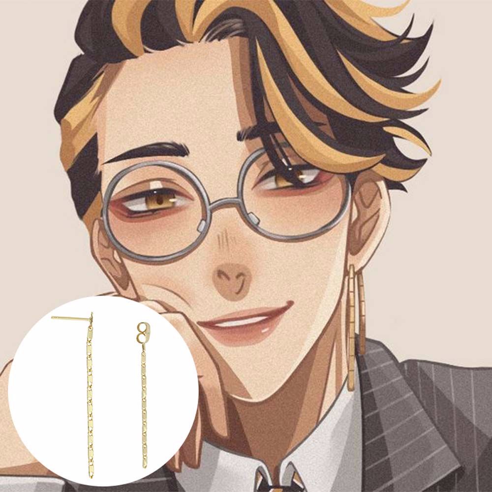 LANFY Anime Dangle Earrings Alloy Ear Drop Tokyo Revengers Hanma Shuji Accessories Cartoon Character Peripheral Earrings Retro Decoration Stud Earrings/Multicolor