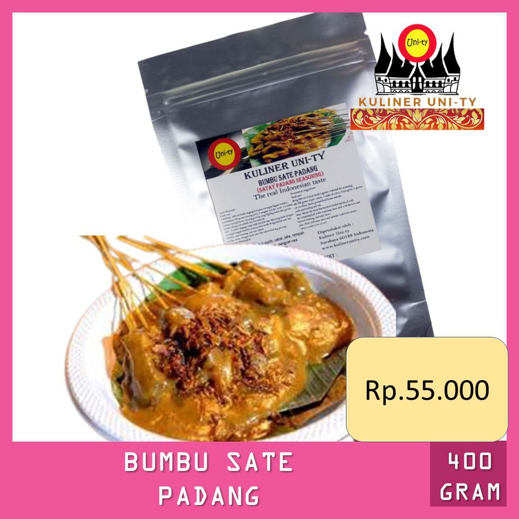 

Unity bumbu sate padang 400 gram. paktis , halal