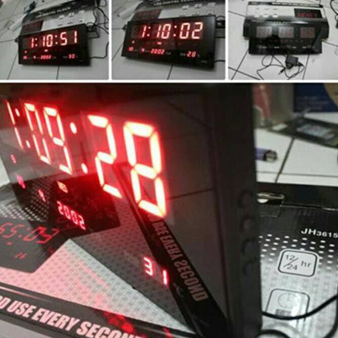 jam dinding digital led 3615 merah