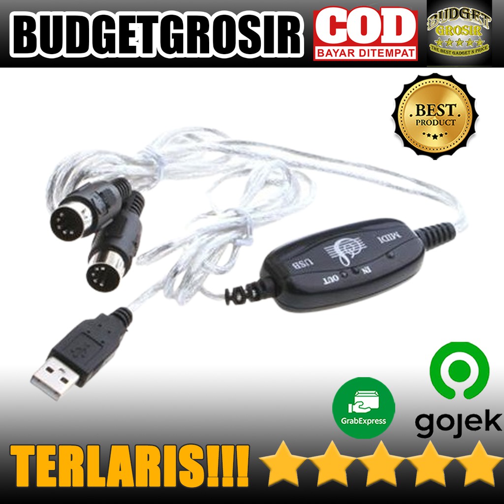 USB MIDI Cable Converter PC to Music Keyboard Adapter Cable - AY03