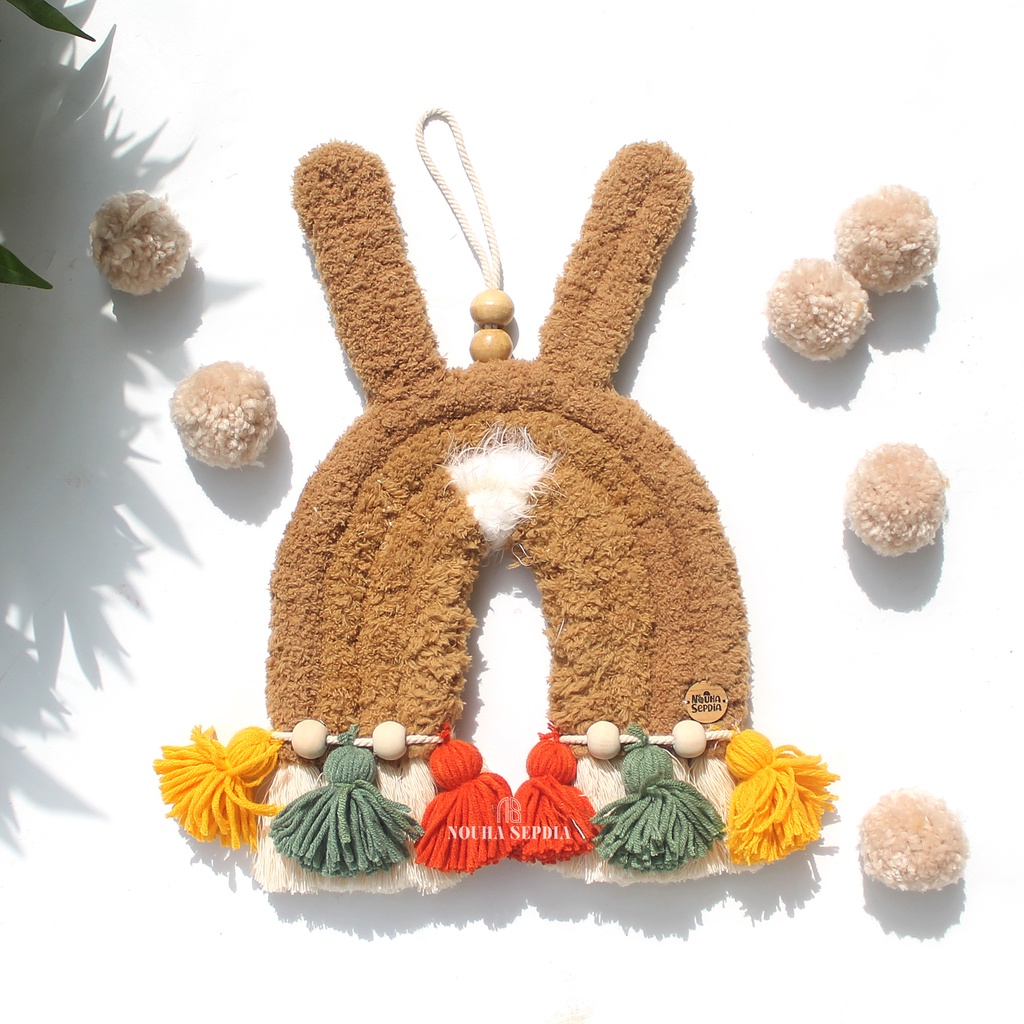 Alpaca Macrame Rainbow Wall Hanging, Mainan Edukasi Anak, Mainan Bayi, Boneka Alpaca, Hiasan Dinding