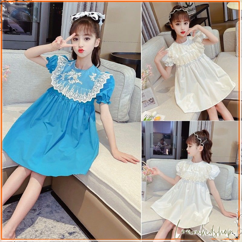 Dress Anak Perempuan Import Brokat Baloon Chinese 3-9 Tahun