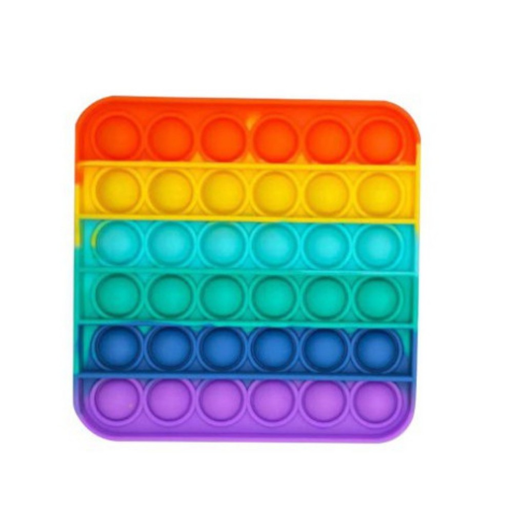 Pop It Fidget Push Mainan Anti Stress Rainbow +/- 12 cm-1