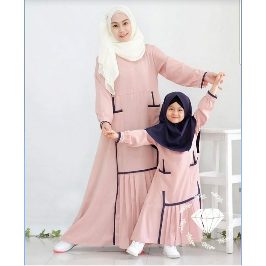 CP SYARI ELVIOR BAJU COUPLE GAMIS SYARI IBU & ANAK USIA UMUR 4 - 5 TAHUN