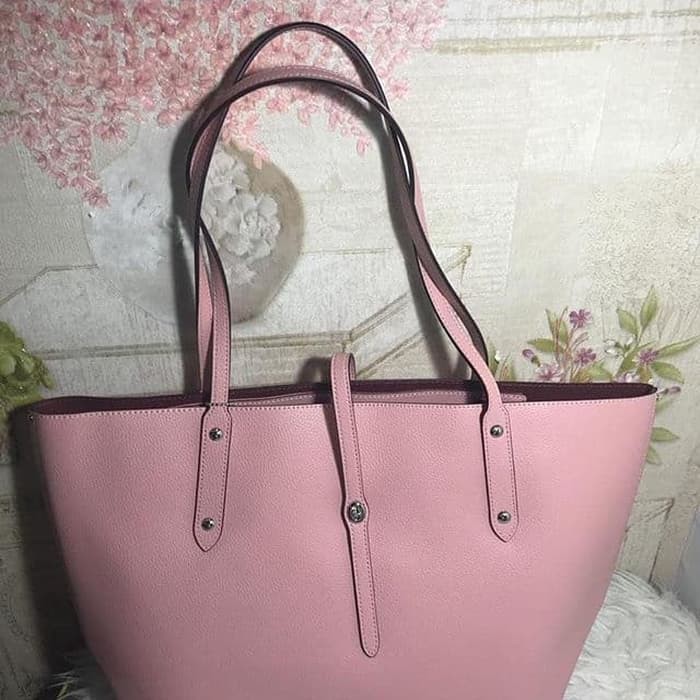 tas Coach market tote peony pink original