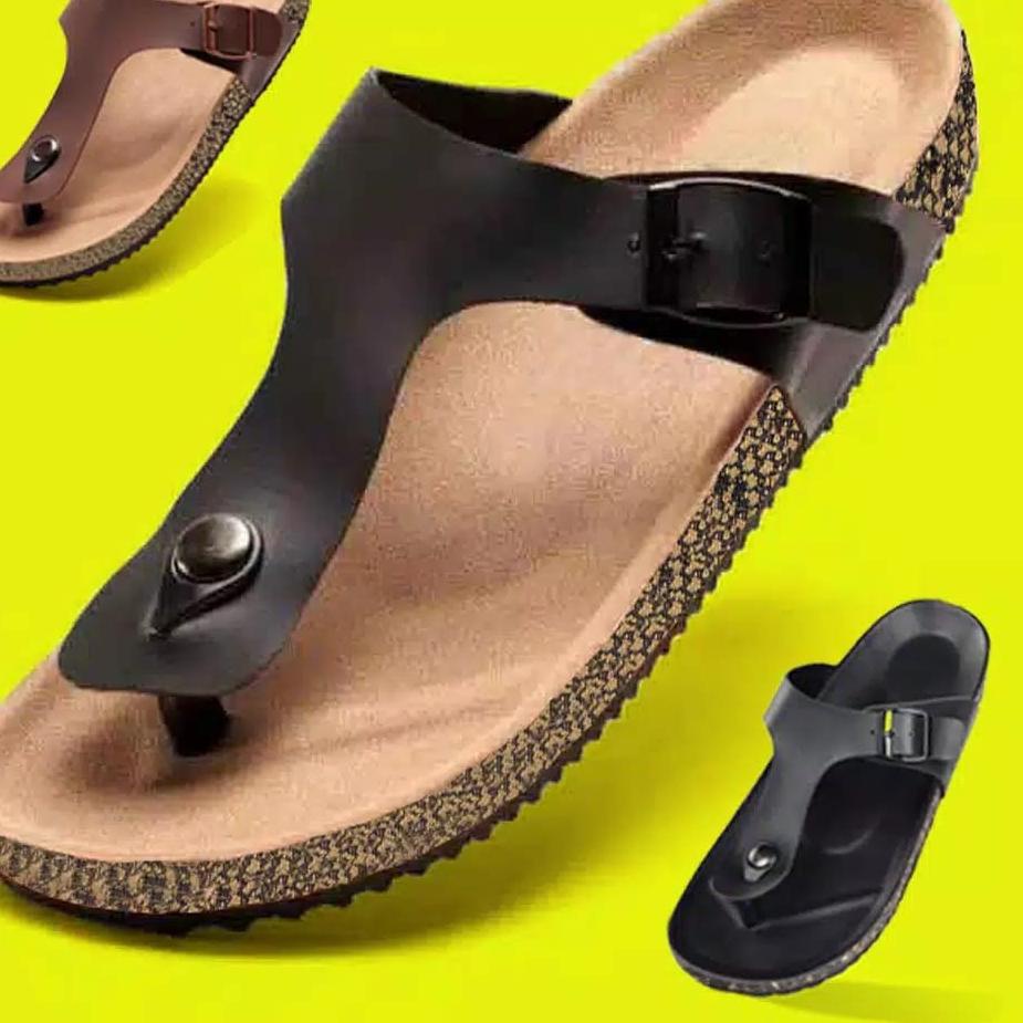 MMK.20Au22ᴵ ◦ Sandal jepit kulit Sandal pria casual sendal jepit gesper