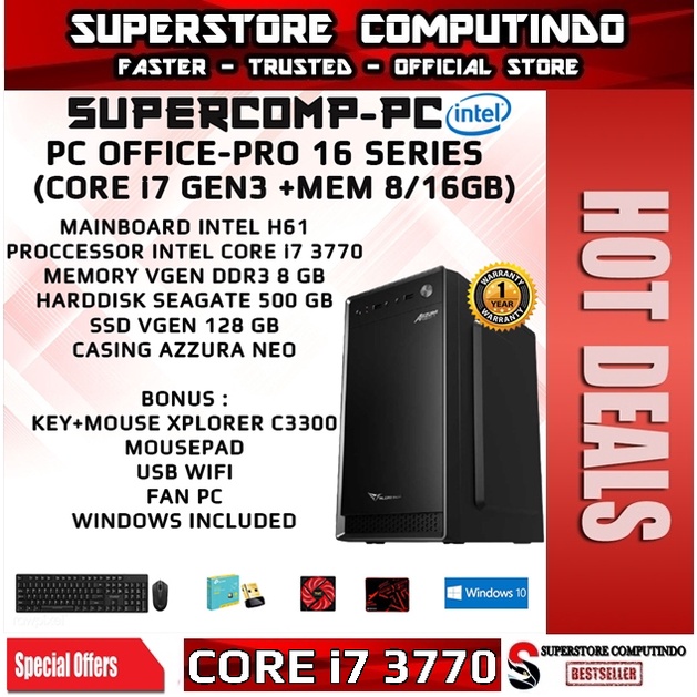 PC Rakitan Office Core i7-RAM 8/16GB-PRO 16 Series-Siap Pakai