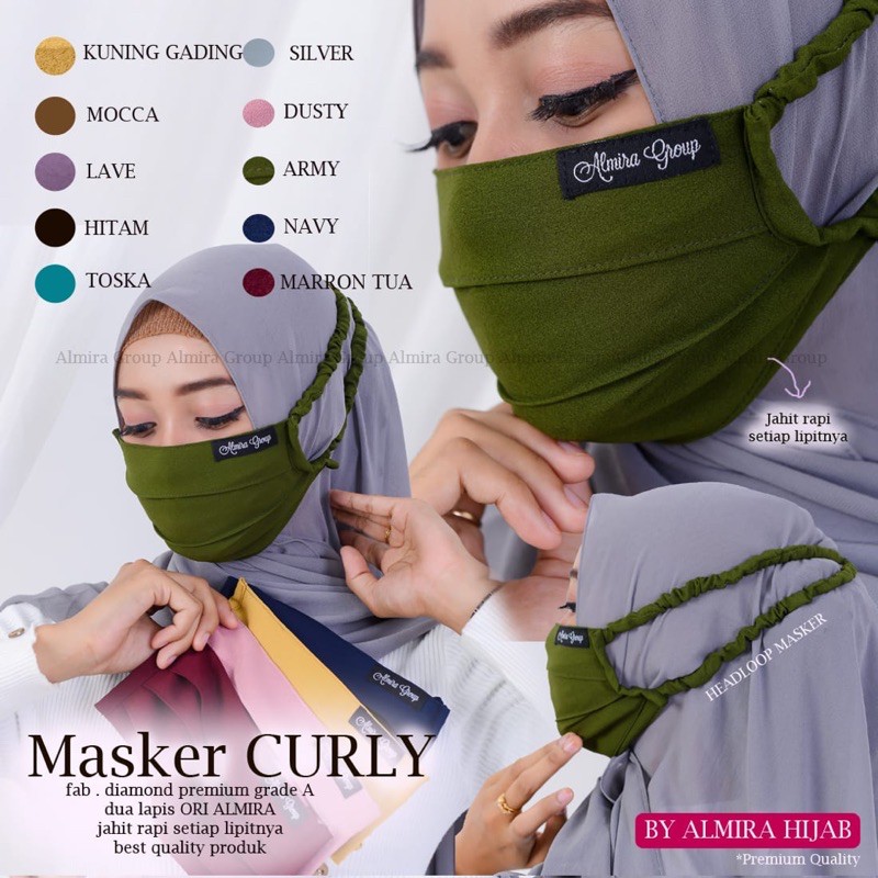 READY STOK|COD|masker diamond curly/masker diamond serut by almira group