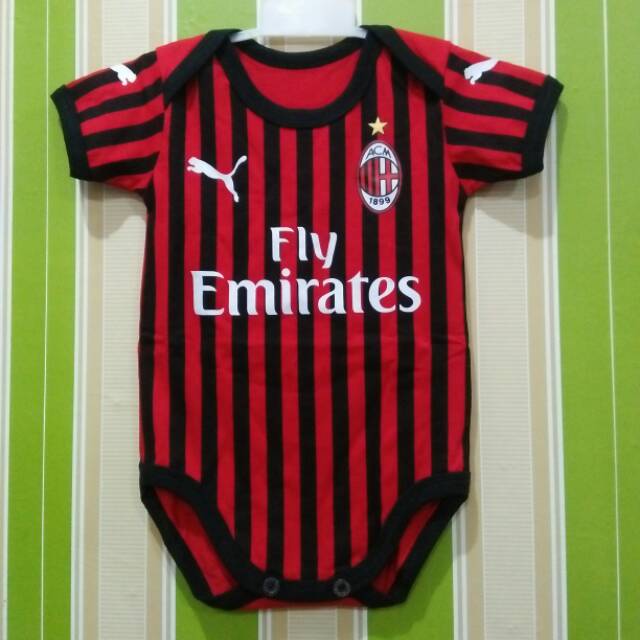 Jumper bola bayi / Baju bola bayi AC MILAN/ Kaos Bayi motif Bola