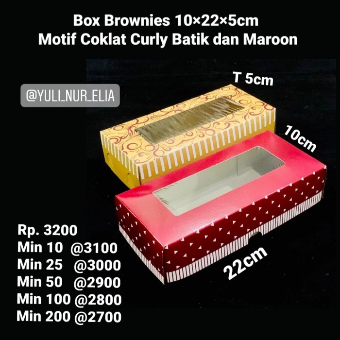 

T20R Box Brownies Motif Uk.10X22 - Coklat Batik Ht501Gr