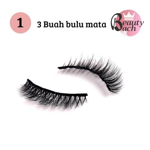 BULU MATA MAGNET 3 PASANG MAGNETIC EYELASH NATURAL 1 SET  EYELINER  3D EYELASHES BULUMATA MURAH