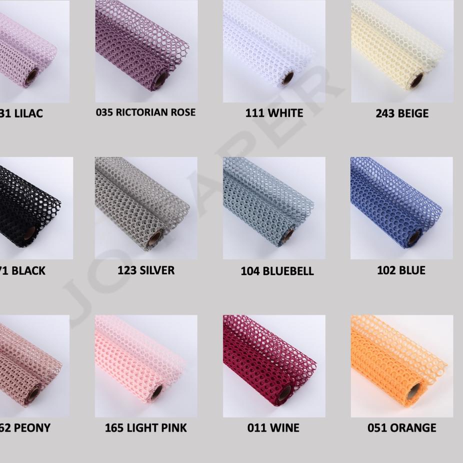 

Kirim LANGSUNG Flower Wrapping Paper Jaring Bulat Korea / Polynet Bulat Mesh Roll / Kertas Buket Bun