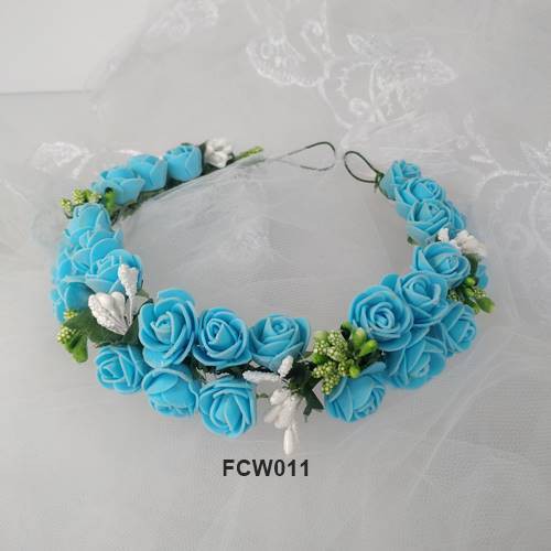 [BISA COD] AKSESORIS RAMBUT MAHKOTA BUNGA BLUE FLOWER CROWN ANAK FCW011