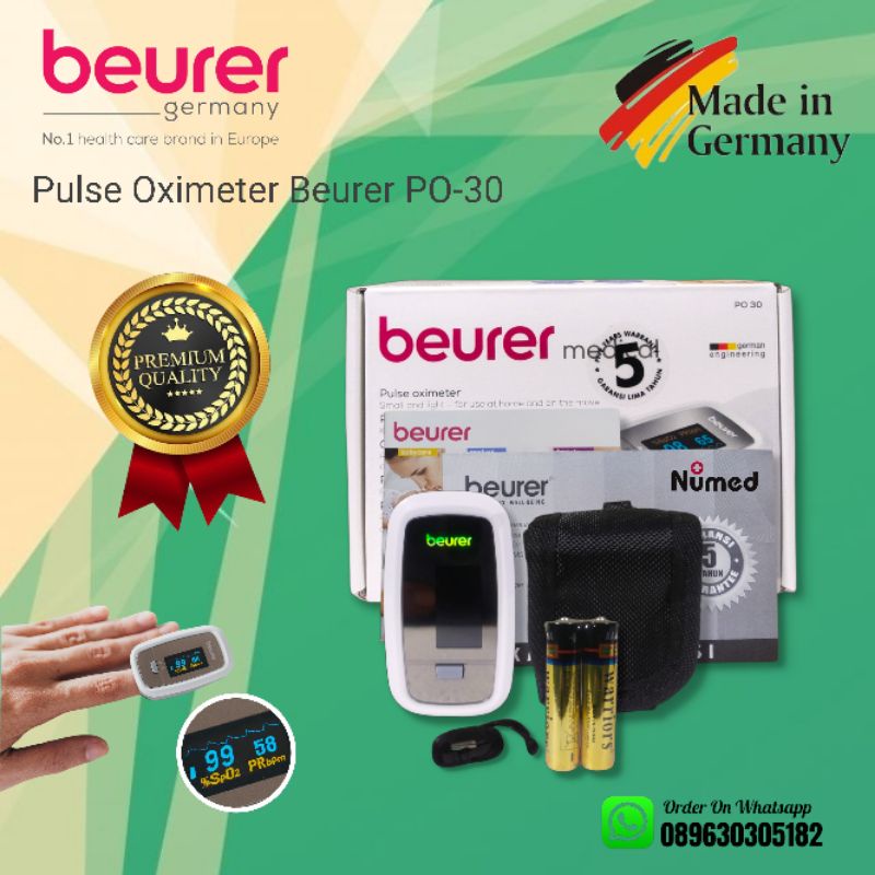 Pulse Oximeter Beurer PO30 Alat Ukur Saturasi Kadar Oksigen Dalam Darah Garansi 5 Tahun