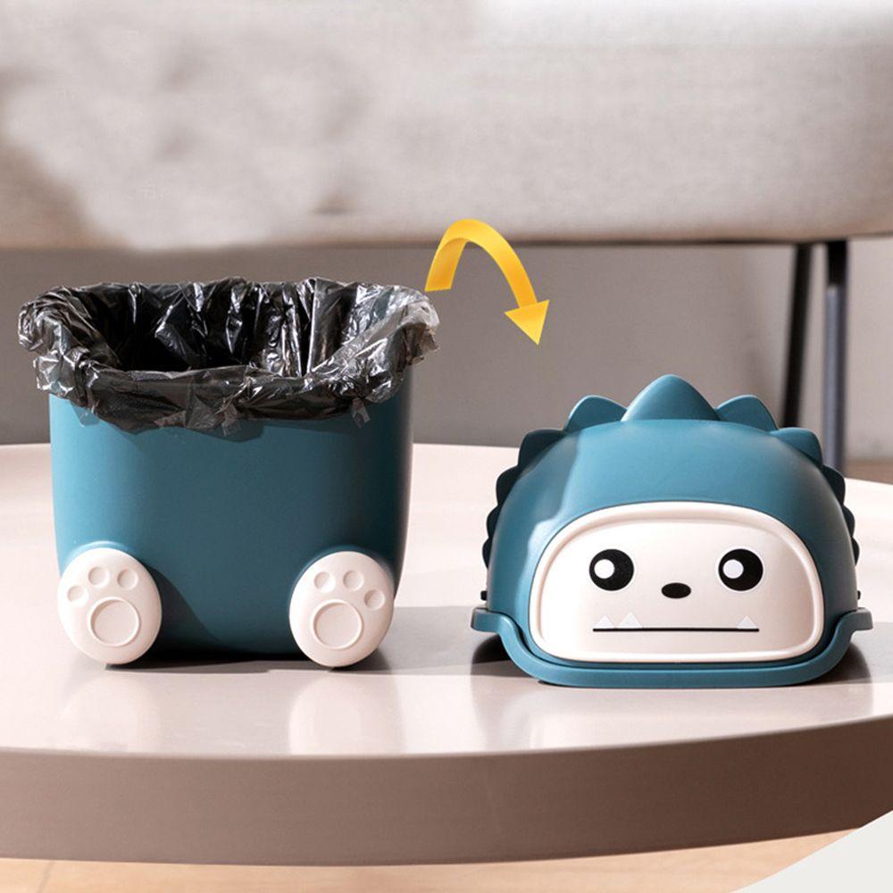 Chookyy Desktop Tong Sampah Mini Kreatif Tipe Flip Dengan Tutup Ruang Tamu Keranjang Sampah Multifungsi