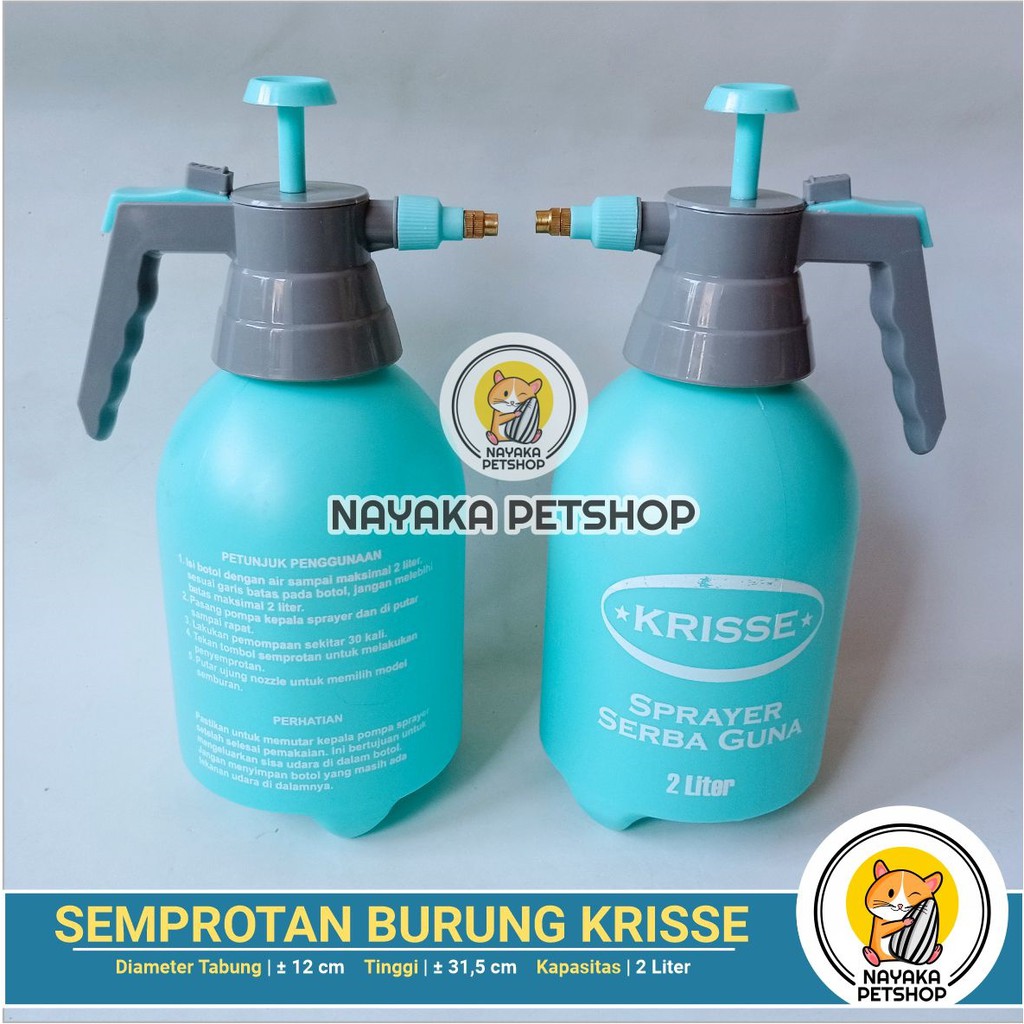 Semprotan Burung Sprayer Pompa Air Tanaman Disinfektan Krisse 2 Liter