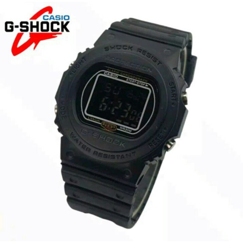 Jam tangan G Shock DW-5700 full black Hitam model TERBARU digital murah