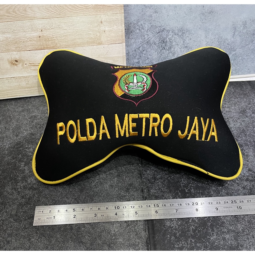 Bantal Mobil Polda Metrojaya Hitam - Bantal Mobil - Bantal Kepala Polda Metro Jaya