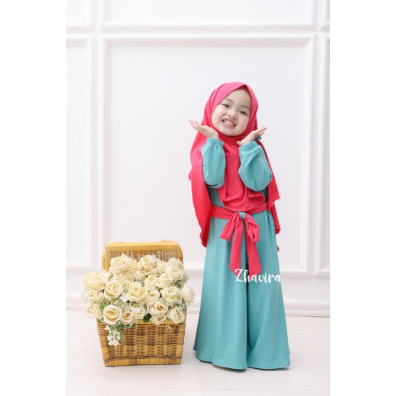 Jumpsuit by Zhavira - Hijau Wardah Fanta (JOWAR FANTA) - Jumpsuit Bayi Balita Anak Perempuan