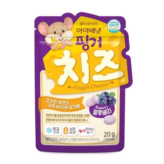 IVENET Korean Snack Finger Cheese 20g - CHEESE BLUEBERRY